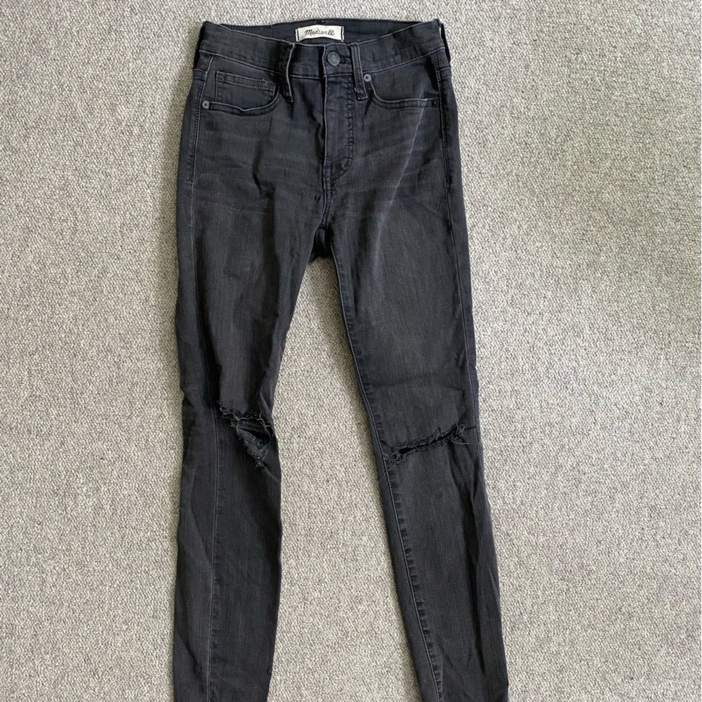Madewell Mid-Rise Skinny Jeans in Black Sea